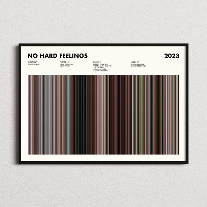 No Hard Feelings Movie Barcode Poster