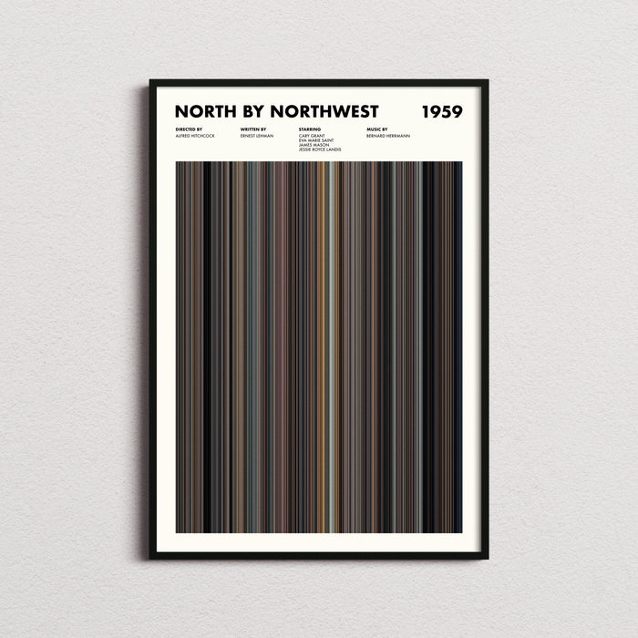 North By Northwest Movie Barcode Poster
