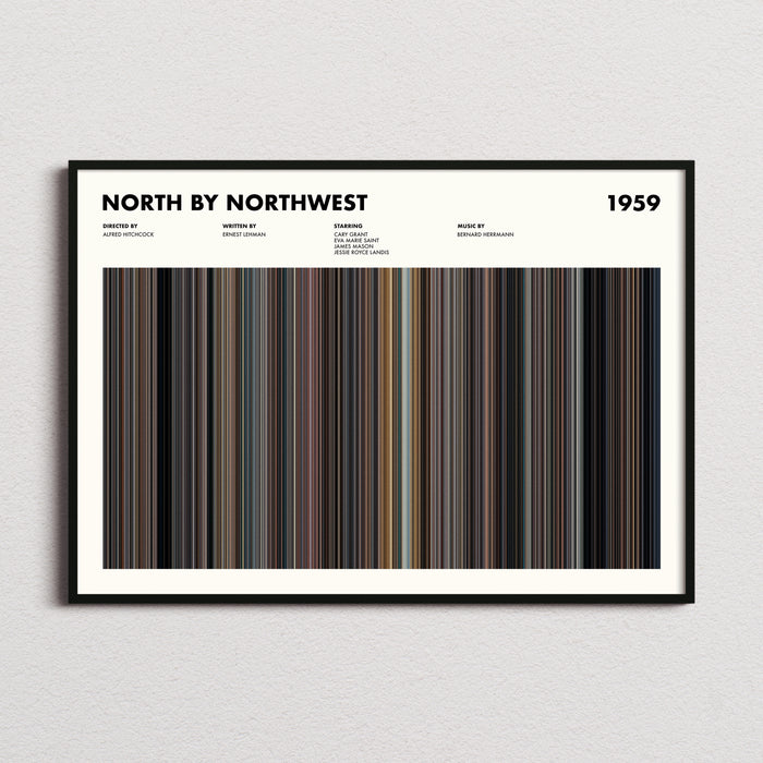 North By Northwest Movie Barcode Poster