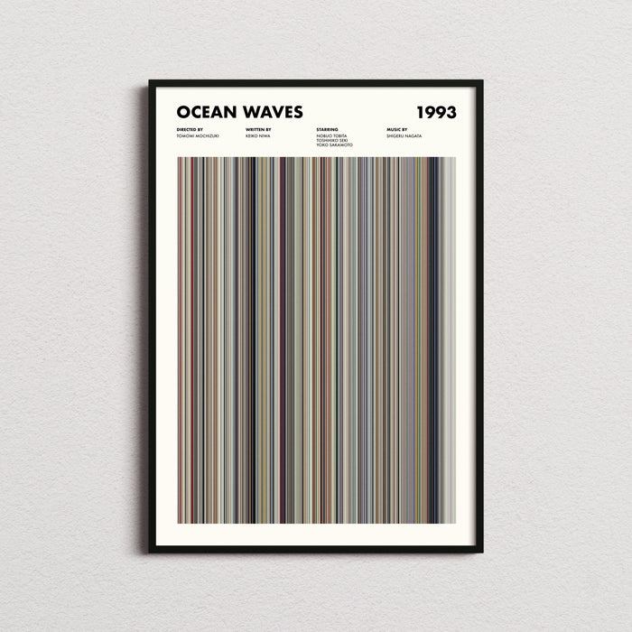 Ocean Waves Movie Barcode Poster