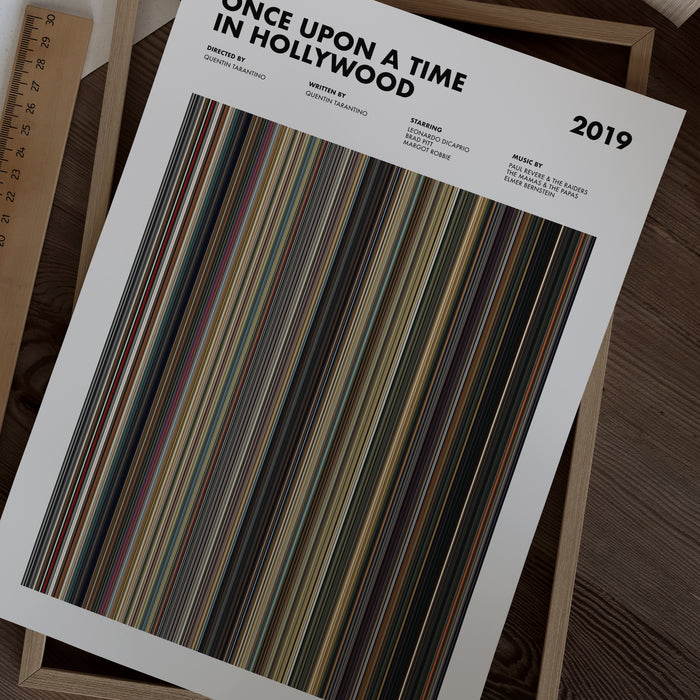 Once Upon A Time In Hollywood Movie Barcode Poster