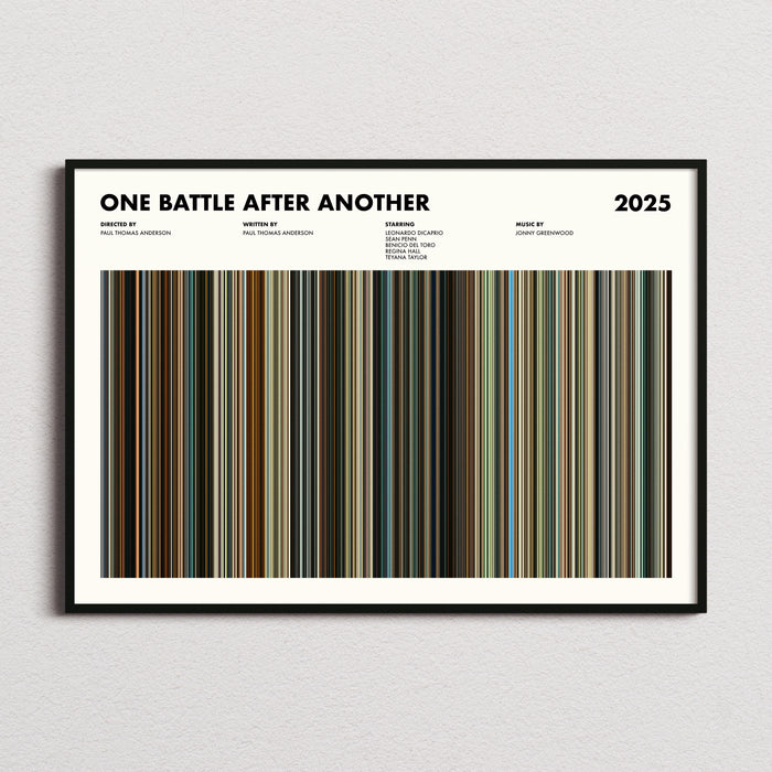 One Battle After Another Movie Barcode Poster
