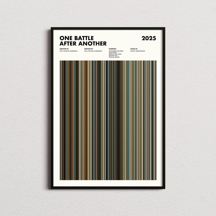 One Battle After Another Movie Barcode Poster