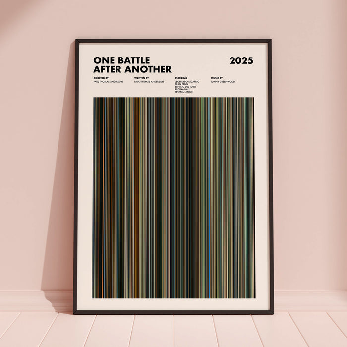 One Battle After Another Movie Barcode Poster