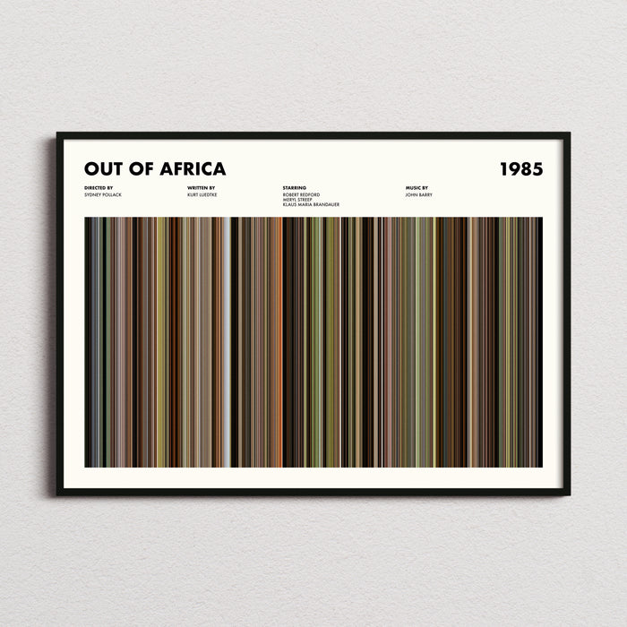 Out of Africa Movie Barcode Poster