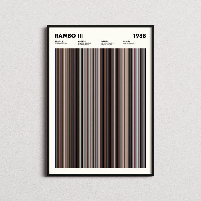 Rambo 3 Movie Barcode Poster