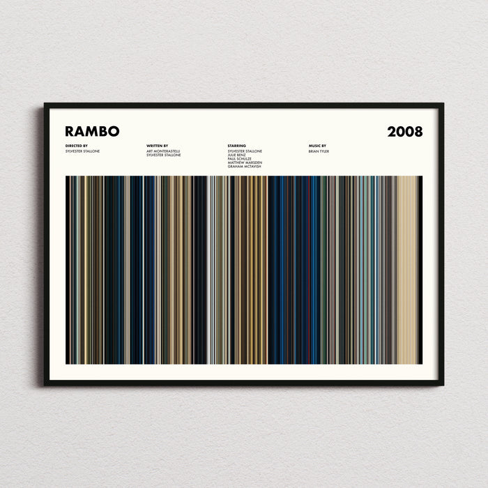 Rambo Movie Barcode Poster