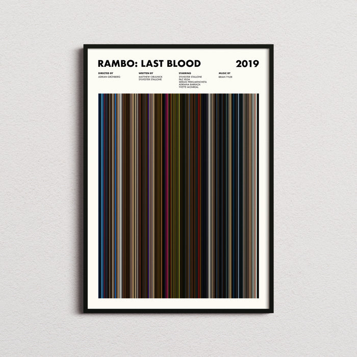 Rambo Last Blood Movie Barcode Poster