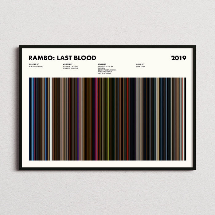 Rambo Last Blood Movie Barcode Poster