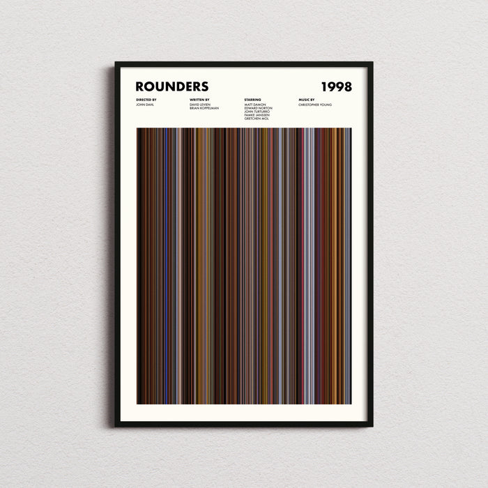 Rounders Movie Barcode Poster