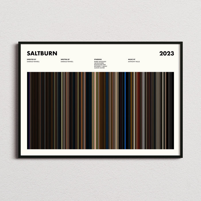 Saltburn Movie Barcode Poster
