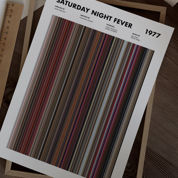 Saturday Night Fever Movie Barcode Poster