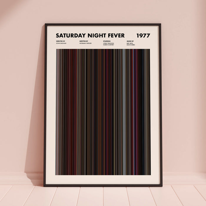 Saturday Night Fever Movie Barcode Poster