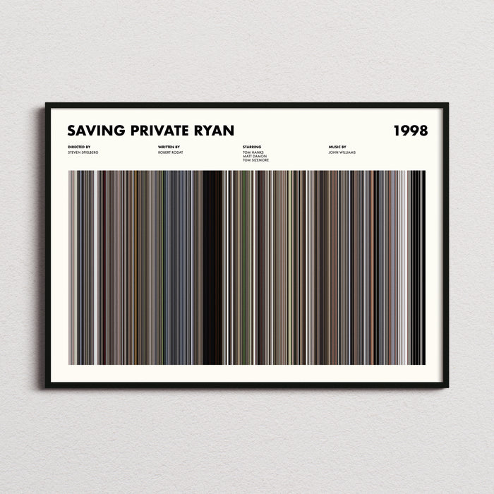 Saving Private Ryan Movie Barcode Poster
