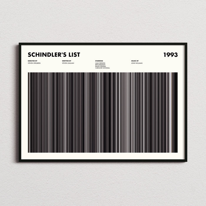 Schindlers List Movie Barcode Poster