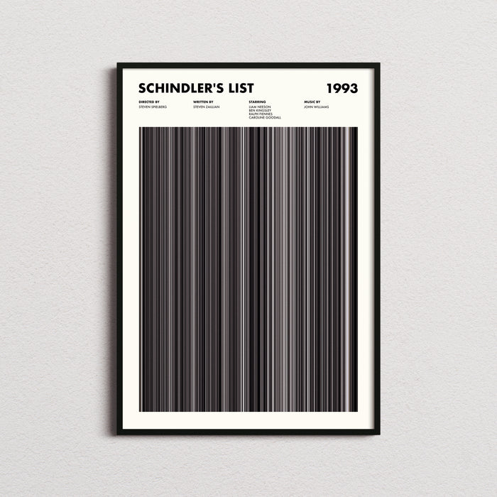 Schindlers List Movie Barcode Poster
