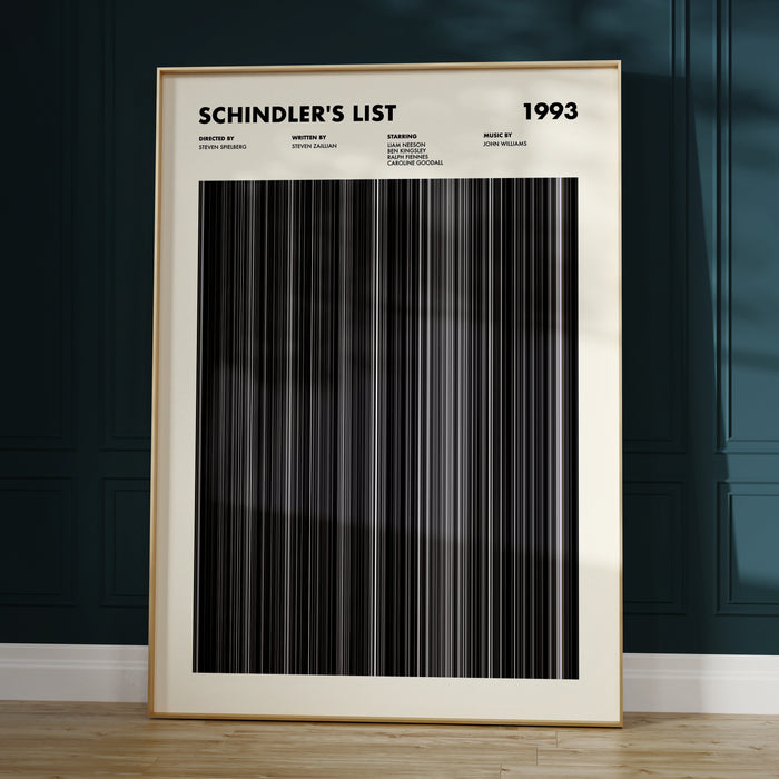 Schindlers List Movie Barcode Poster