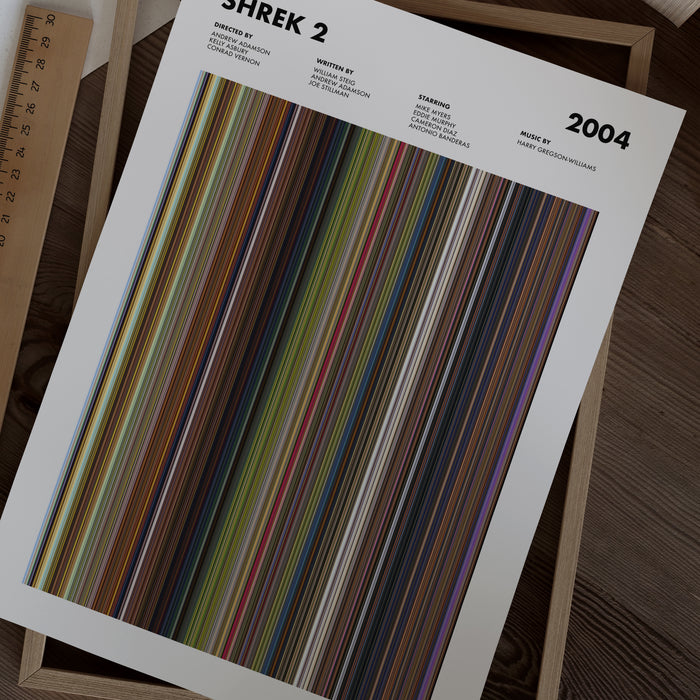 Shrek 2 Movie Barcode Poster