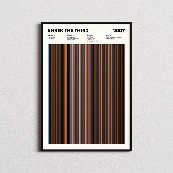 Shrek The Third Movie Barcode Poster