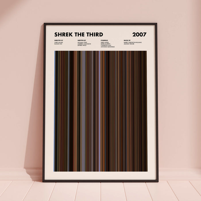 Shrek The Third Movie Barcode Poster