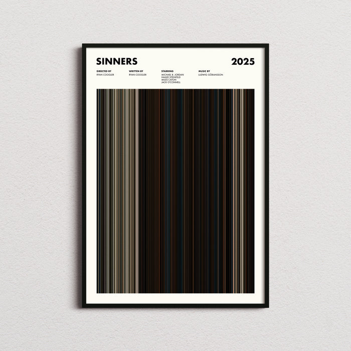 Sinners Movie Barcode Poster