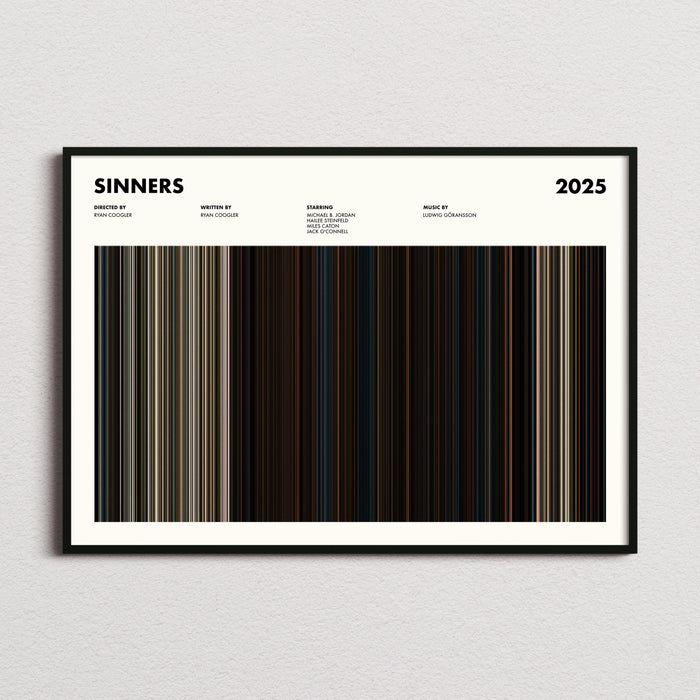 Sinners Movie Barcode Poster
