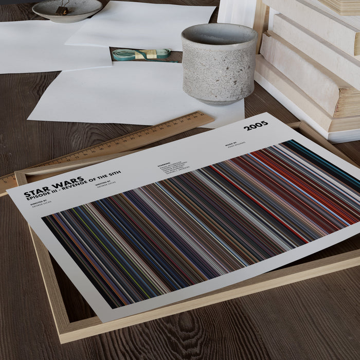 Star Wars Episode 3 Revenge Of The Sith Movie Barcode Poster