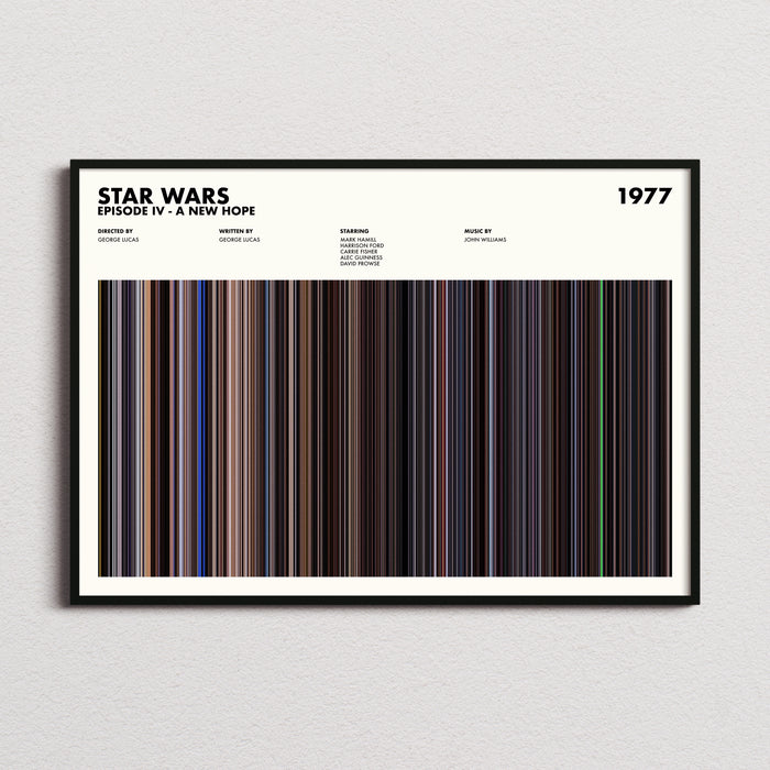 Star Wars IV: A New Hope Movie Barcode Poster