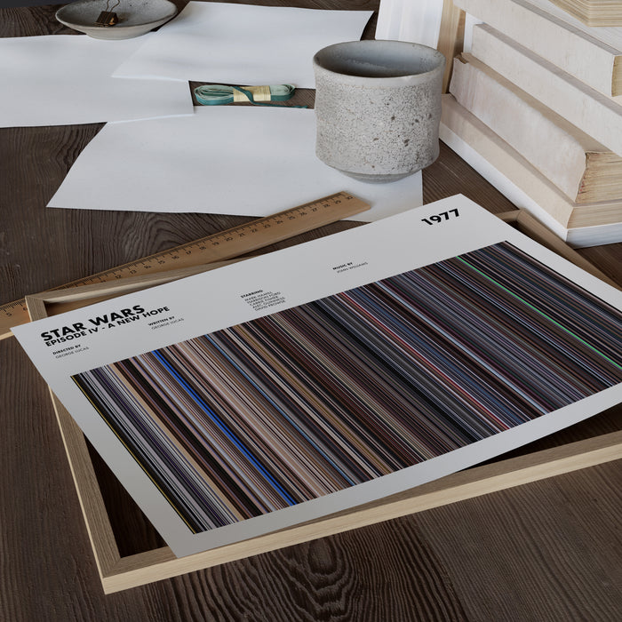 Star Wars IV: A New Hope Movie Barcode Poster