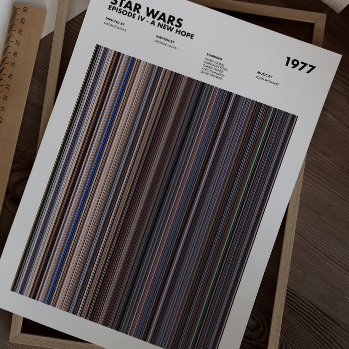 Star Wars IV: A New Hope Movie Barcode Poster