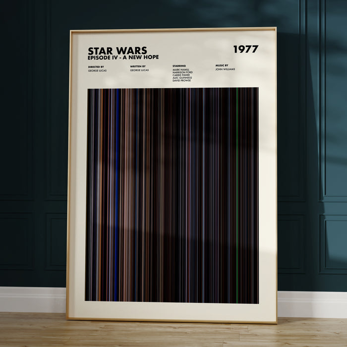 Star Wars IV: A New Hope Movie Barcode Poster