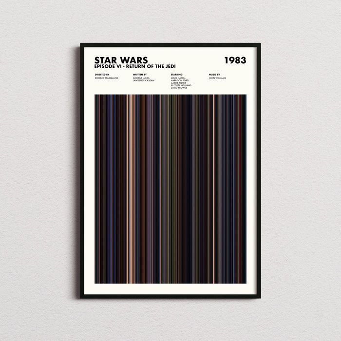Star Wars VI: Return of the Jedi Movie Barcode Poster