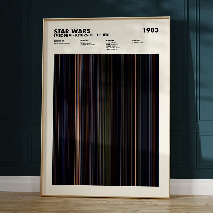 Star Wars VI: Return of the Jedi Movie Barcode Poster