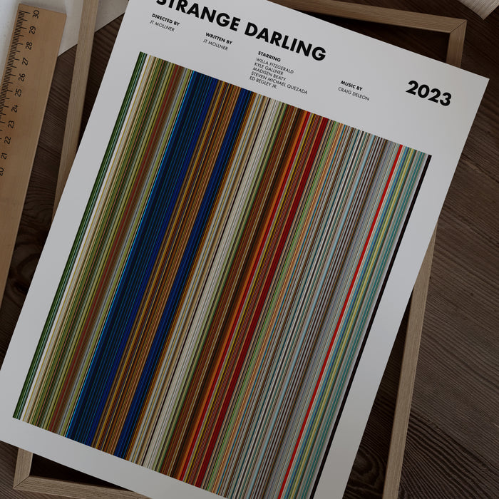 Strange Darling Movie Barcode Poster