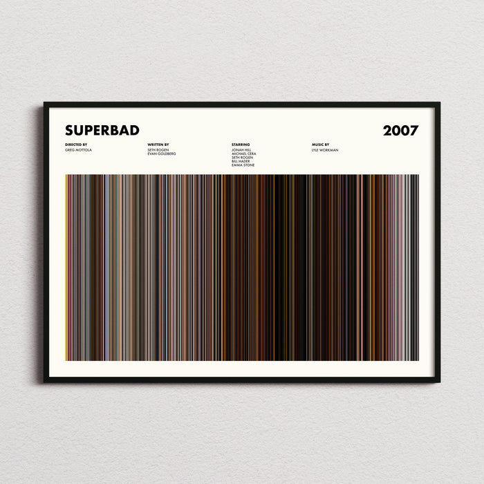 Superbad Movie Barcode Poster