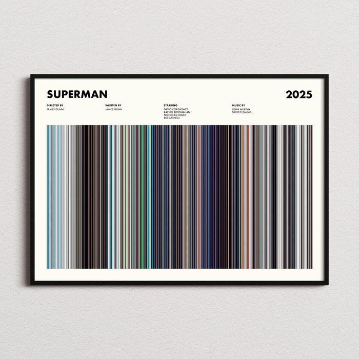Superman (2025) Movie Barcode Poster