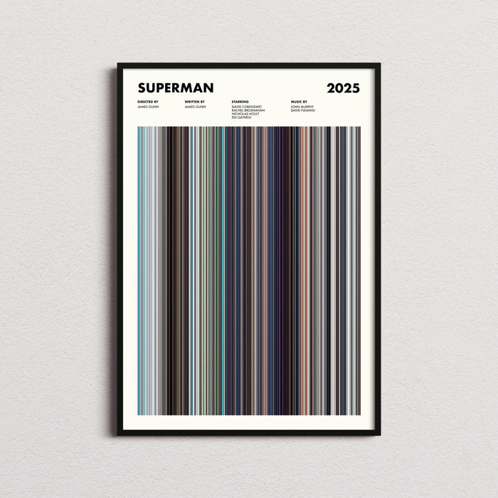 Superman (2025) Movie Barcode Poster