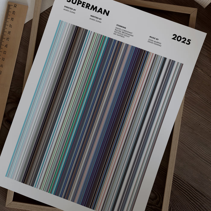 Superman (2025) Movie Barcode Poster