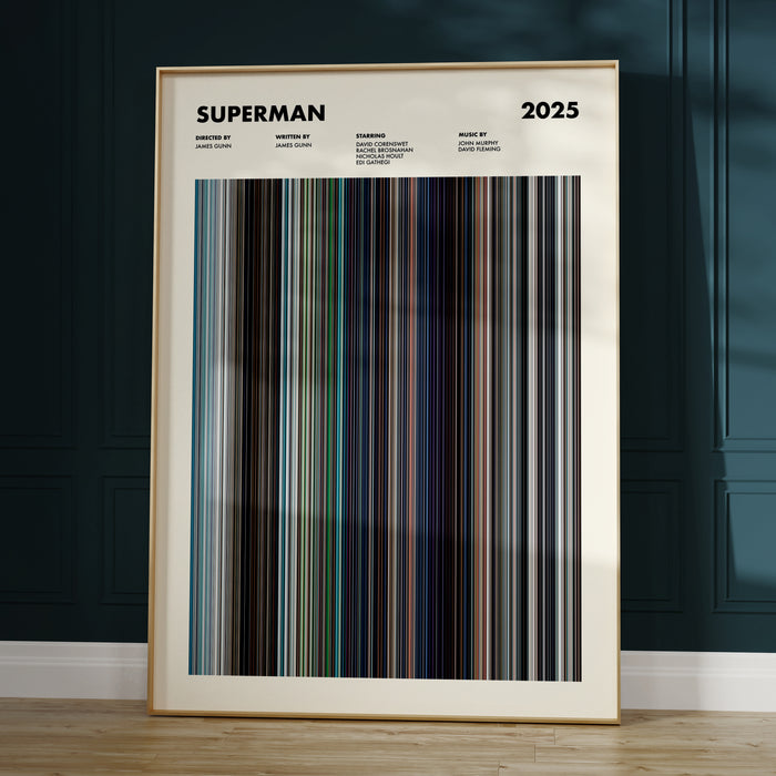 Superman (2025) Movie Barcode Poster