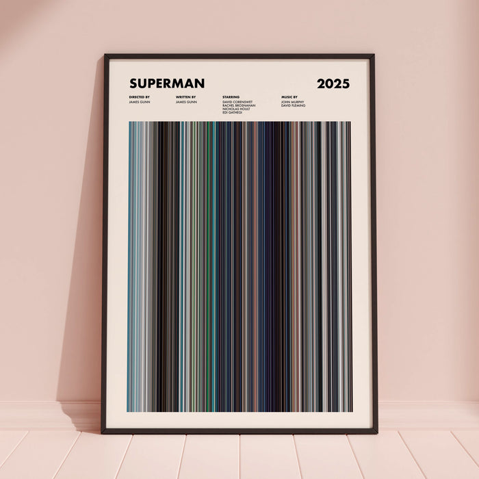 Superman (2025) Movie Barcode Poster