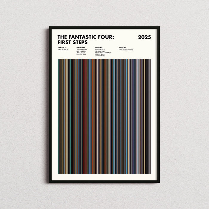The Fantastic Four: First Steps Movie Barcode Poster