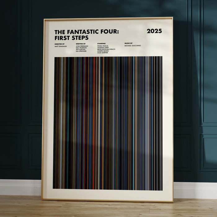 The Fantastic Four: First Steps Movie Barcode Poster