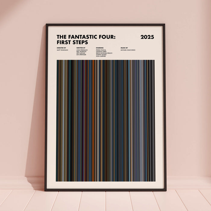The Fantastic Four: First Steps Movie Barcode Poster