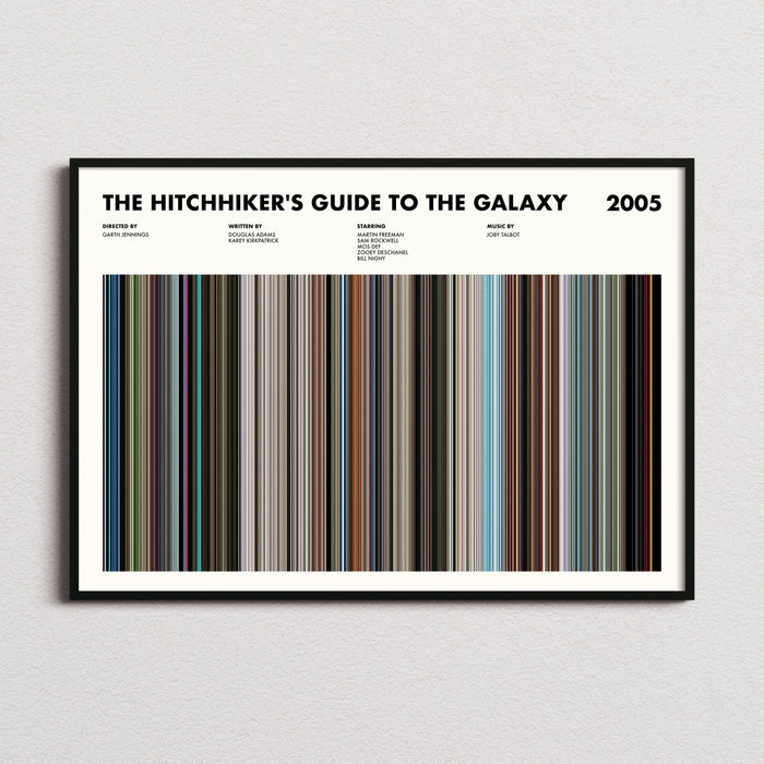 The Hitchhikers Guide To The Galaxy Movie Barcode Poster