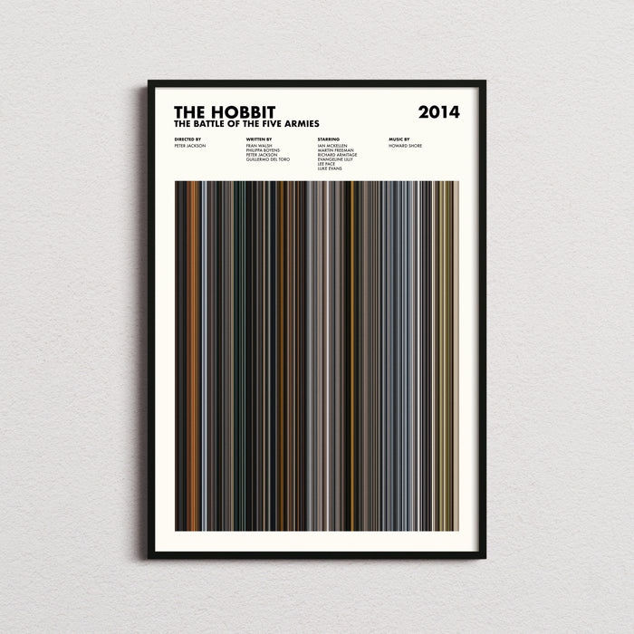 The Hobbit The Battle Of The Five Armies Movie Barcode Poster