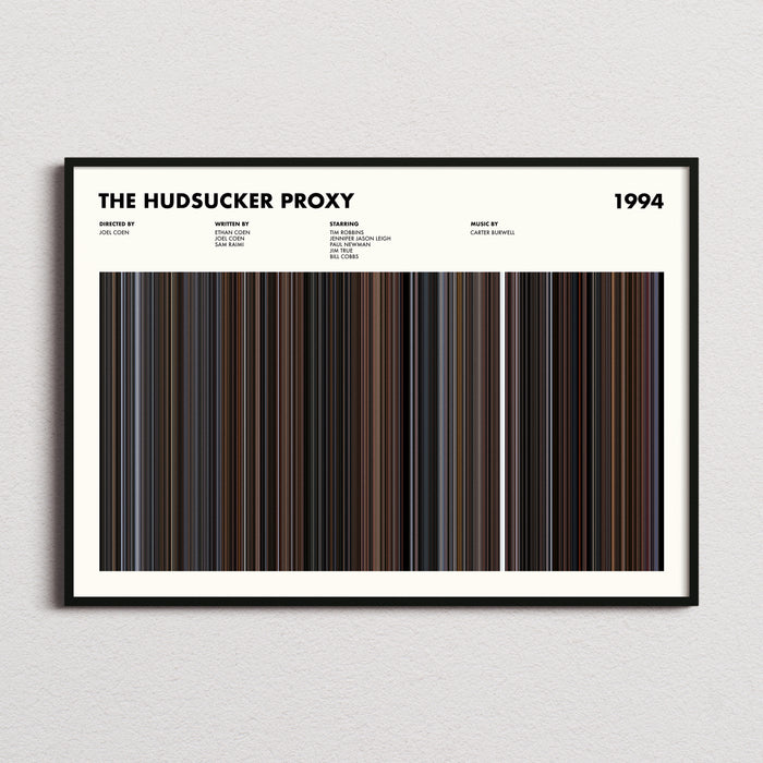 The Hudsucker Proxy Movie Barcode Poster