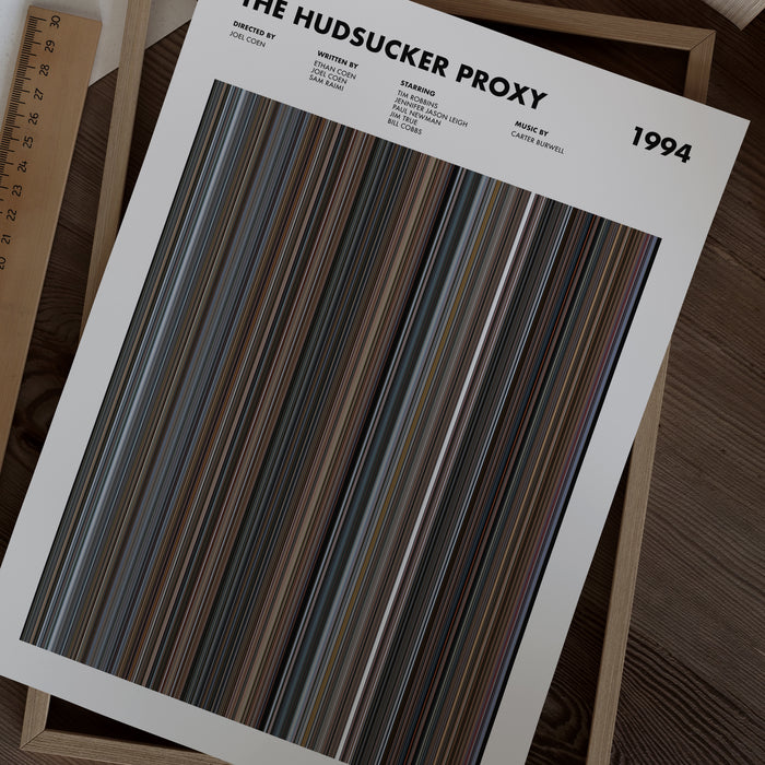 The Hudsucker Proxy Movie Barcode Poster