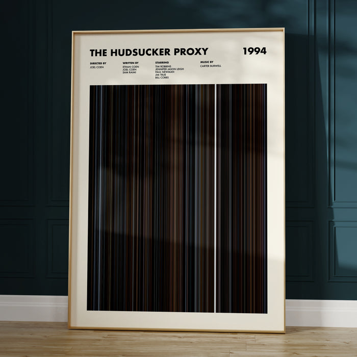 The Hudsucker Proxy Movie Barcode Poster