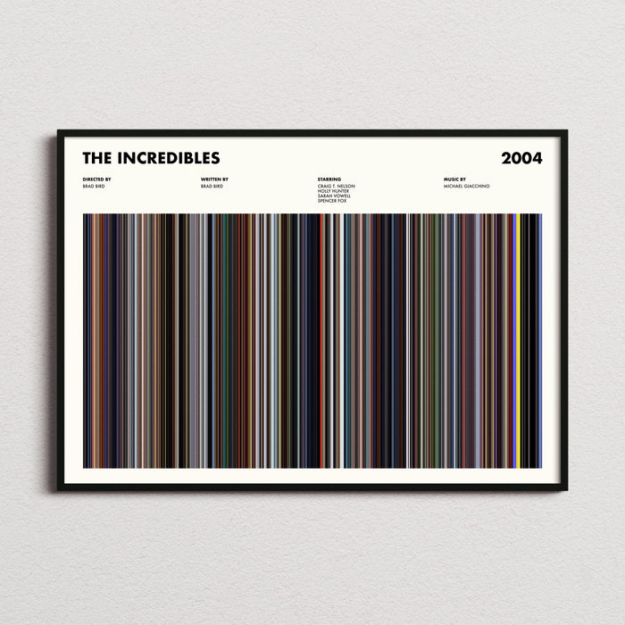 The Incredibles Movie Barcode Poster