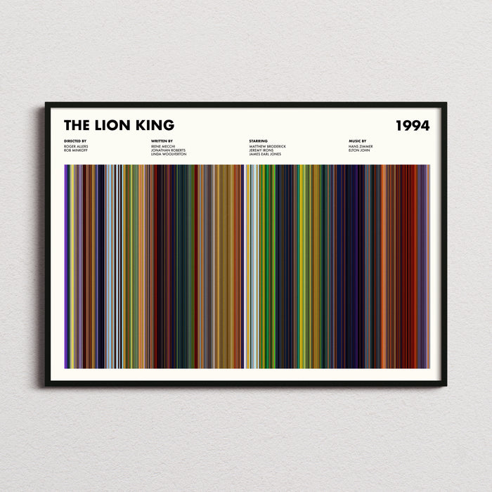 The Lion King Movie Barcode Poster